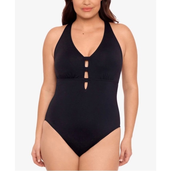 Lauren Ralph Lauren Other - NWT Lauren Ralph Lauren BLACK Plus Size Shaping V-Neck One-Piece Swimsuit, 18 W